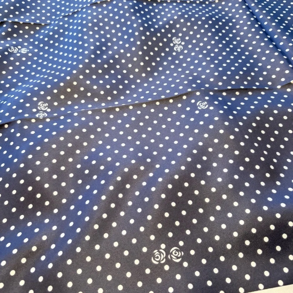 Valentino romantic black cream polka dot silky scarf size 35x35‼️LAST ONE LEFT